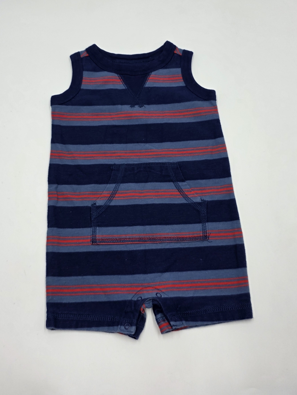 Tea Collection baby boy striped romper size 6-12 months